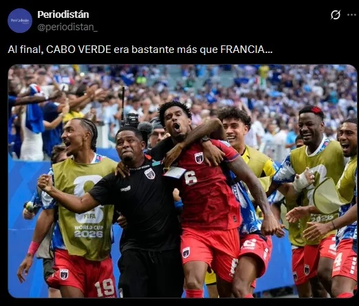 Hinchas consideran Cabo Verde mejor rival que Francia (Foto: X).