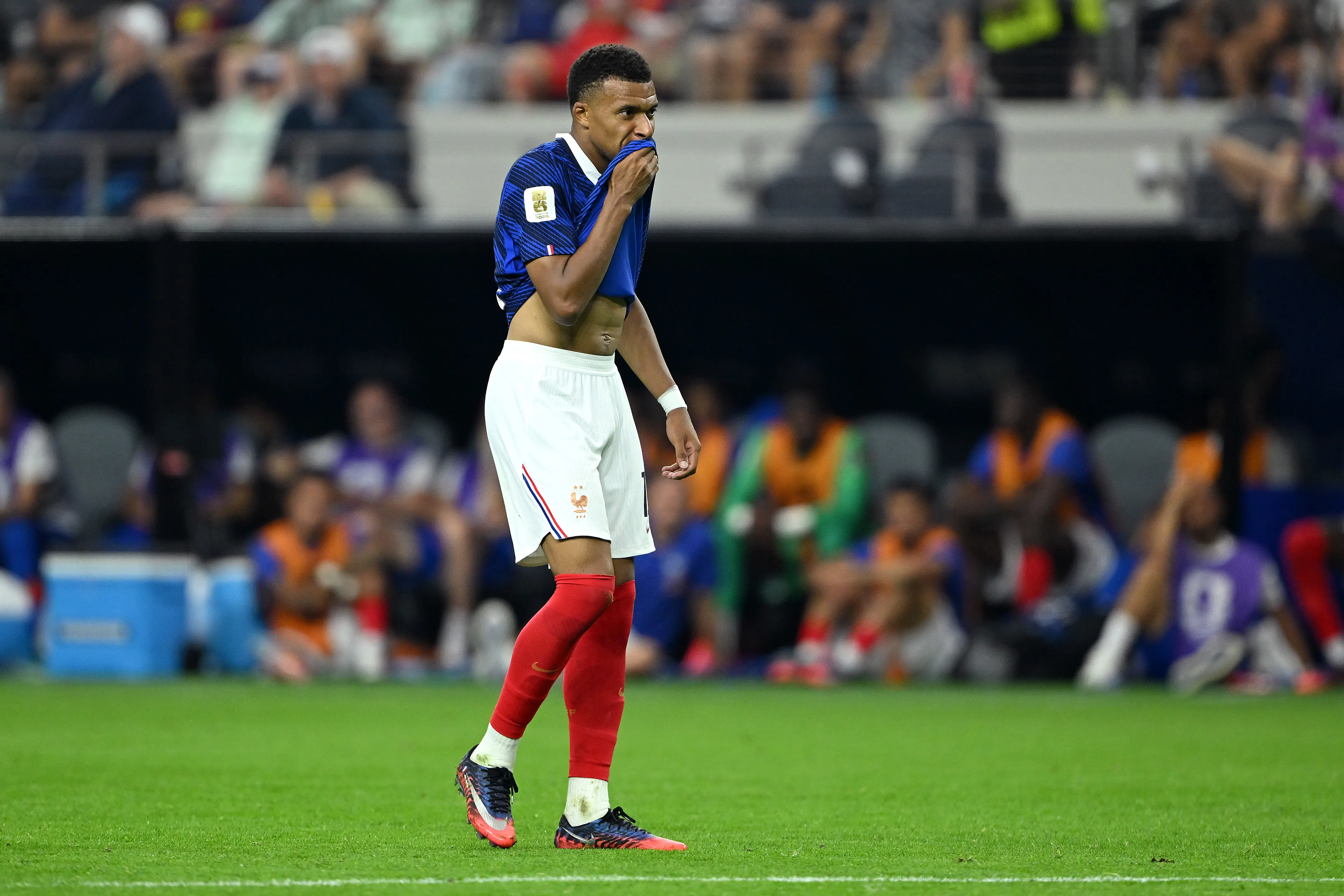 Kylian Mbappé frente a la Selección de España (Foto: Getty).
