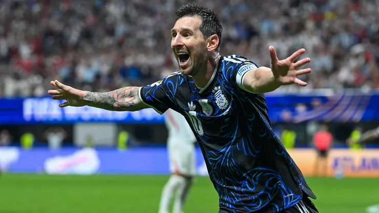 Lionel Messi y una alegría inmensa por la victoria de Argentina.