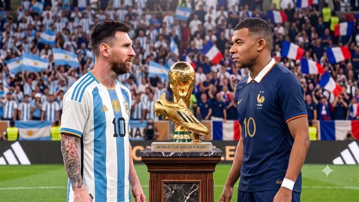 La pelea por la Bota de Oro del Mundial 2026 es entre Messi y Mbappé.