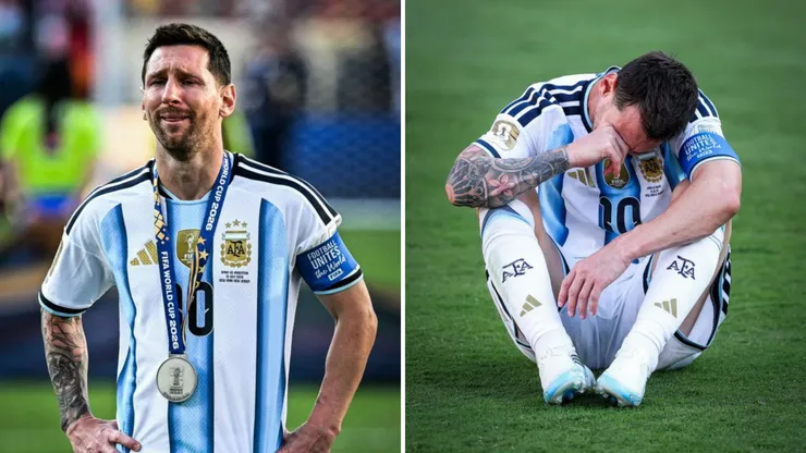 Lionel Messi llorando tras derrota ante España en el Mundial 2026.