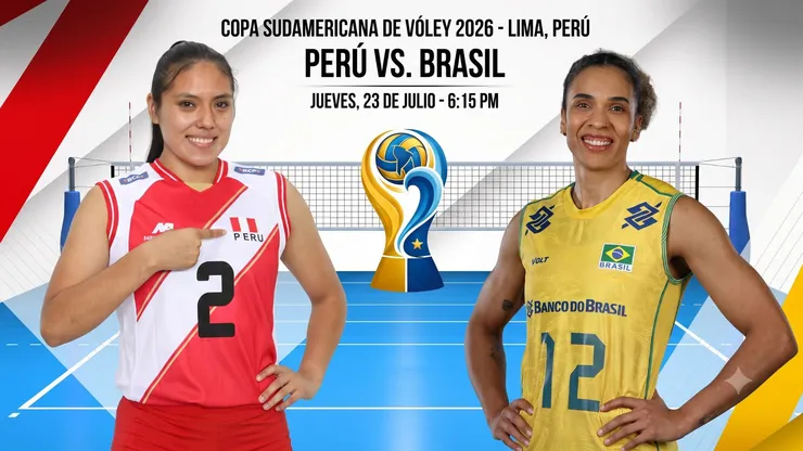 Perú vs. Brasil por la Copa Sudamericana de Vóley 2026.