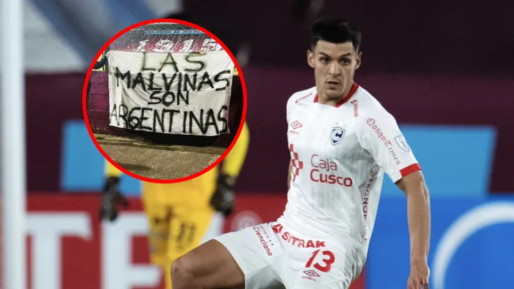 Cienciano lució una bandera con el mensaje de que "Las Malvinas son argentinas".