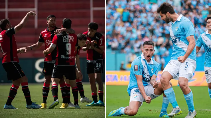 Jugadores de FBC Melgar y Sporting Cristal.
