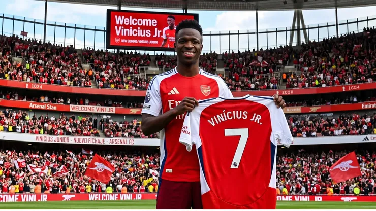 Vinicius Jr. con camiseta de Arsenal.
