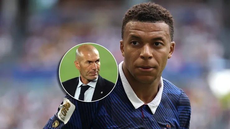 Zinedine Zidane junto a Kylian Mbappé.