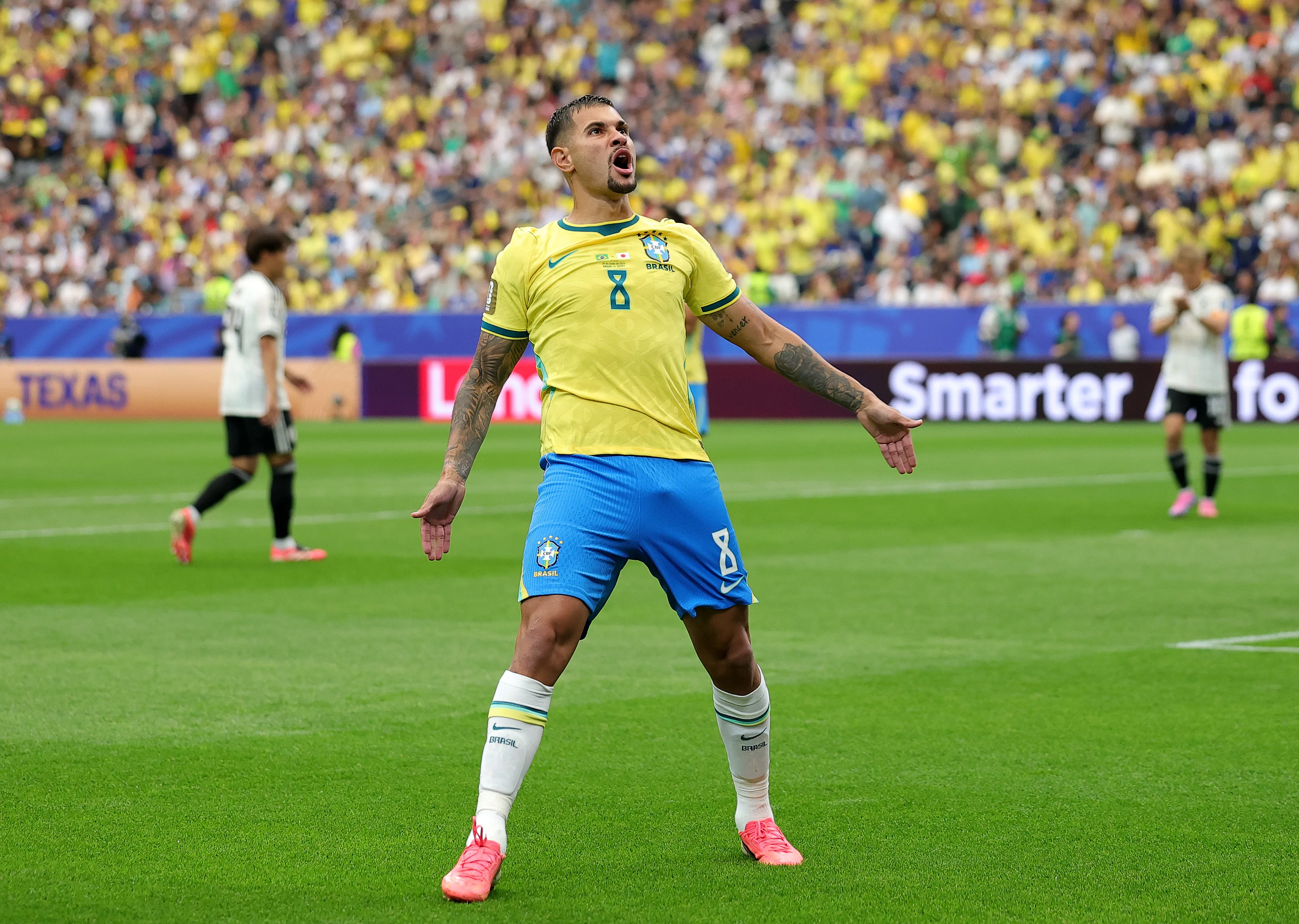Bruno Guimaraes celebrando (Foto: Getty).