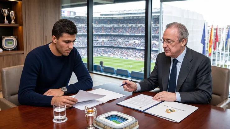 Rodri y Florentino Pérez.