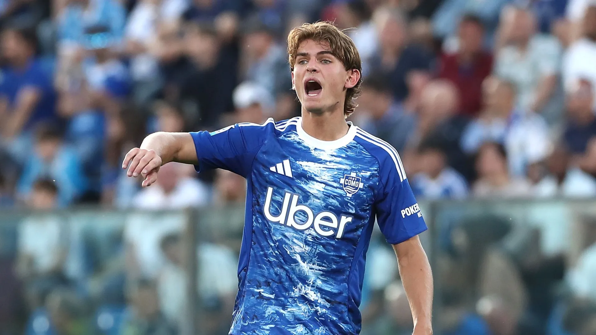 Nico Paz, figura del Como, que lo adquirió por 66 millones de euros totales (Getty Images).