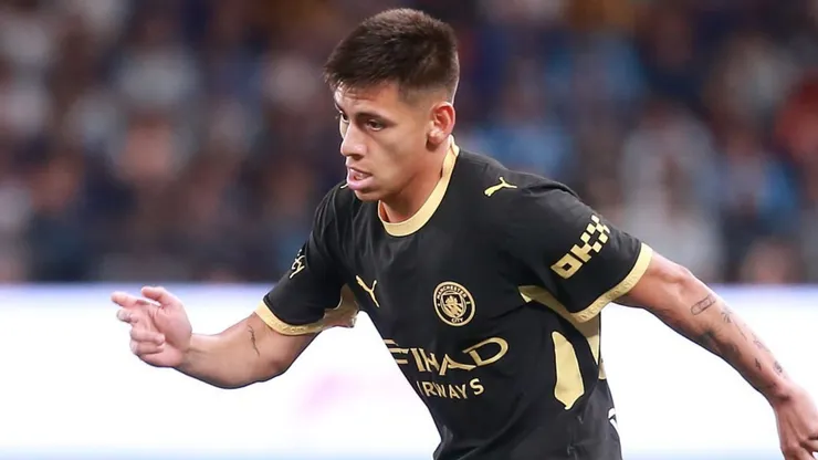 Claudio Echeverri, en el amistoso del Manchester City ante Inter.