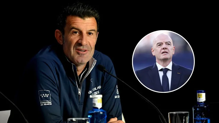 Luis Figo y Gianni Infantino.