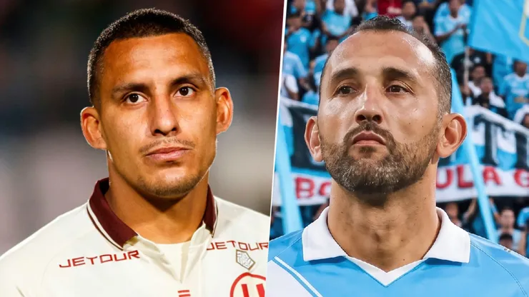 Álex Valera y Hernán Barcos, figuras de Universitario y Sporting Cristal, respectivamente.