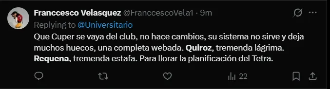 Fuente: 'X'.
