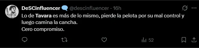 Fuente: 'X'.
