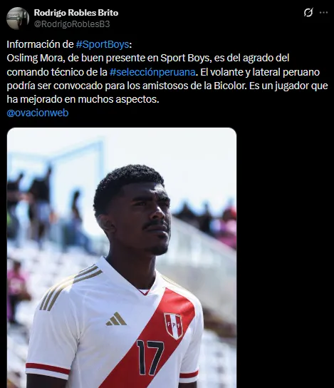 Oslimg Mora, en la mira de la selección (X @RodrigoRoblesB3).
