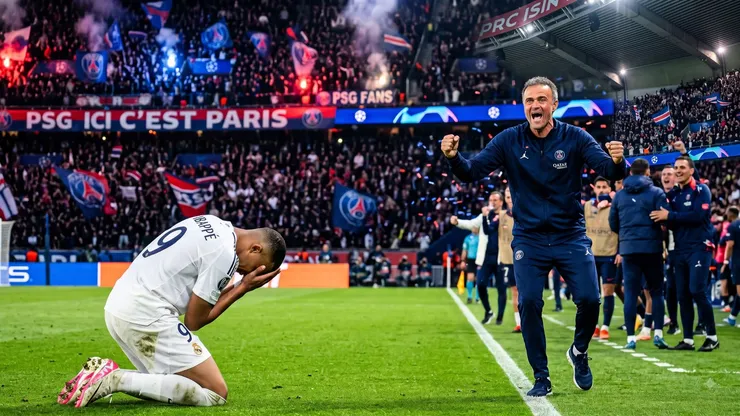 Luis Enrique y Kylian Mbappé.
