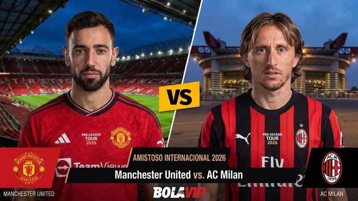 Manchester United se enfrenta a AC Milan en un partido amistoso de pretemporada.