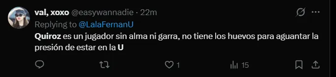Fuente: 'X'.