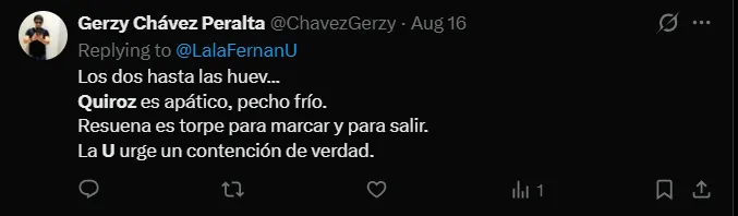 Fuente: 'X'.
