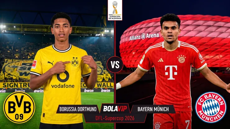 Borussia Dortmund y Bayern Múnich se enfrentan por la Supercopa de Alemania.