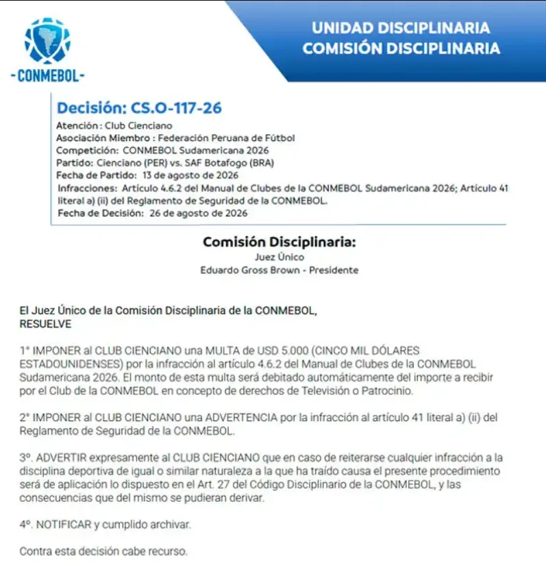 Fuente: Conmebol.