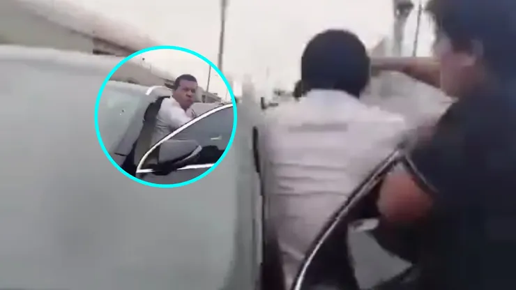 Julio César Uribe, al momento de la agresión que sufrió.