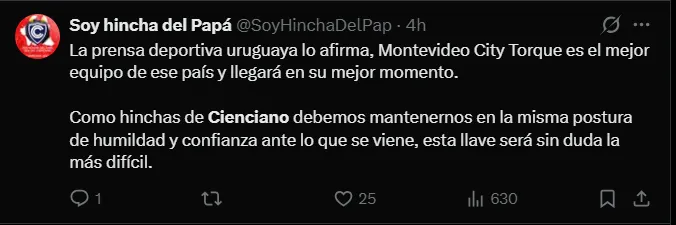 Fuente: 'X'.