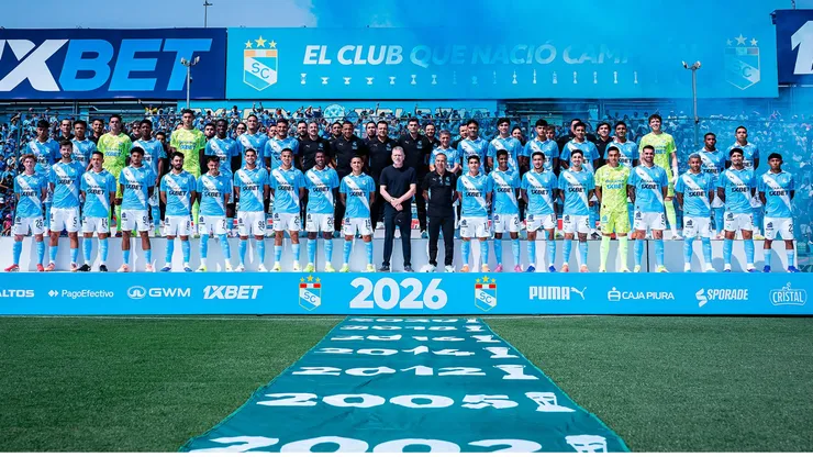 Jugadores de Sporting Cristal en La Tarde Celeste 2026.