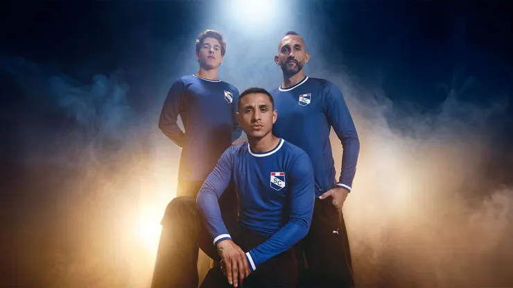 Wisdom, Barcos y Yotún, en la presentación de la nueva camiseta de Sporting Cristal.
