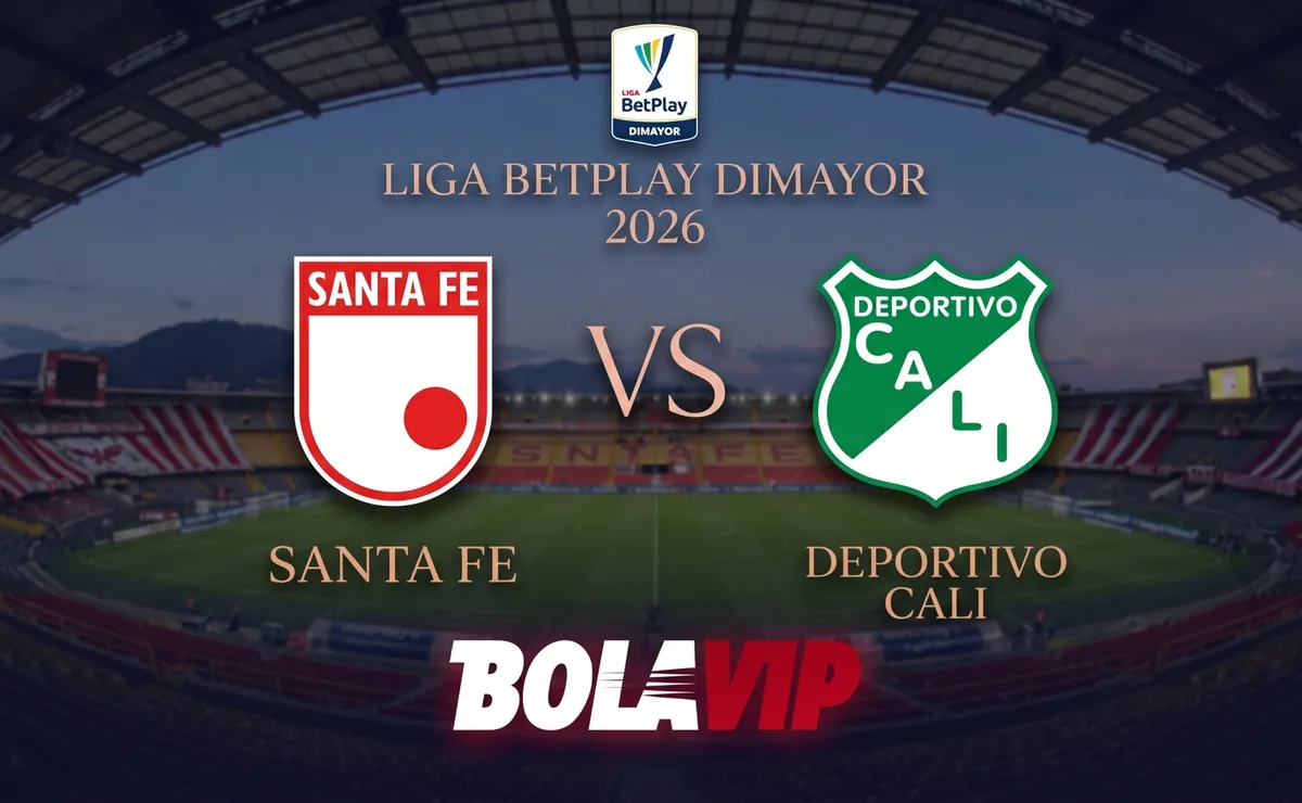 Photo: bolavip.com Independiente Santa Fe enfrenta a Deportivo Cali en Bogotá