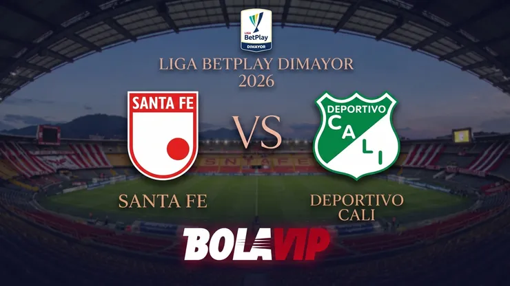 Independiente Santa Fe enfrenta a Deportivo Cali en Bogotá.