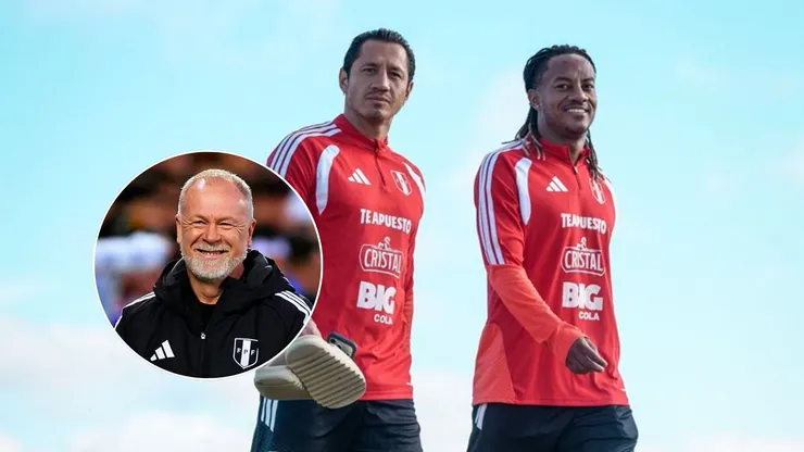 Mano Menezes, Gianluca Lapadula y André Carrillo.