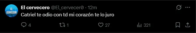 Fuente: 'X'.