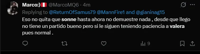 Fuente: 'X'.