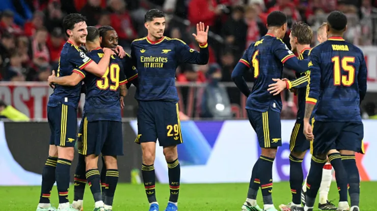 Jugadores de Arsenal celebrando ante Bayern Múnich.