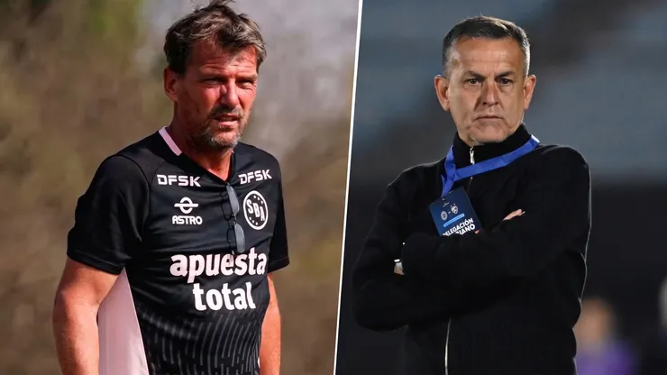 Carlos Desio, entrenador de Sport Boys, y Horacio Melgarejo, de Cienciano.