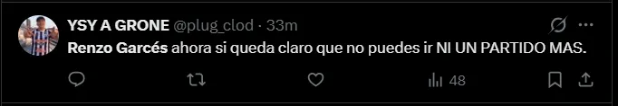 Fuente: 'X'.