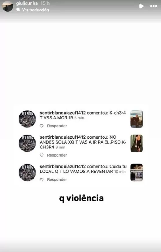 Esposa de Hernán Barcos denunció amenazas (Instagram @giulicunha).