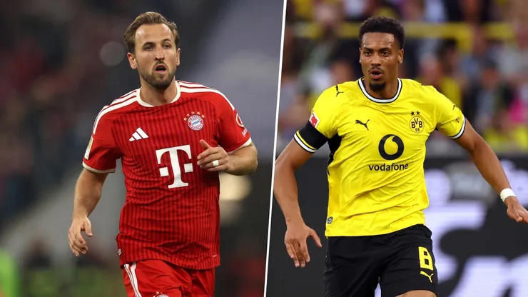 Harry Kane y Felix Nmecha, figuras de Bayern Múnich y Borussia Dortmund.