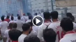Disturbios en la previa de la final de la Europa League (captura video Alonso Rivero)