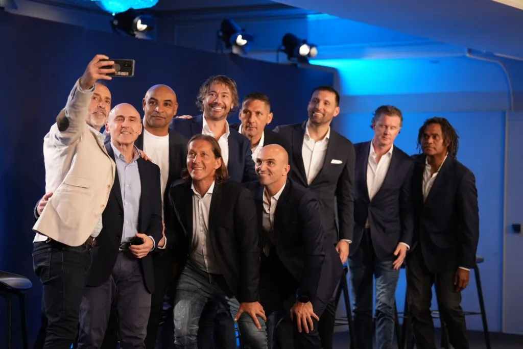 Los exjugadores en el día de la presentación de la EPG World Cup.