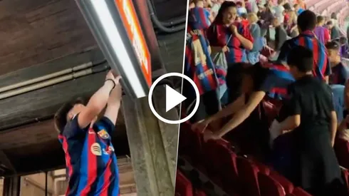 Los hinchas del Barcelona arrancaron partes del Camp Nou para llevarse de recuerdo.