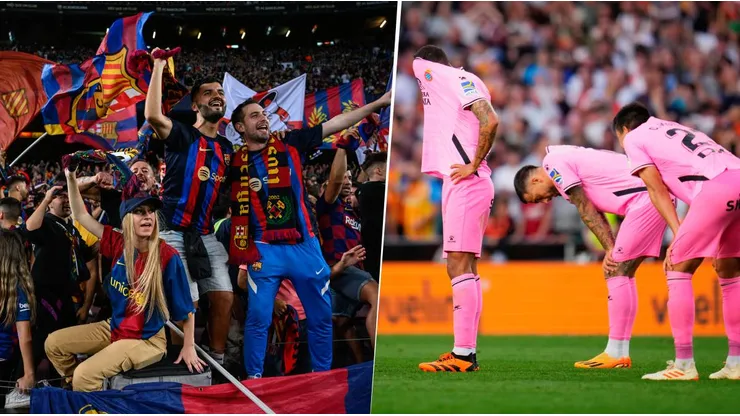Los hinchas del Barcelona se burlaron del descenso del Espanyol. Getty Images.