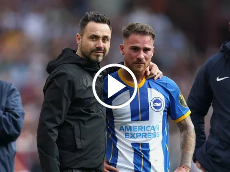 La emoción de Mac Allister en su último partido en el Brighton