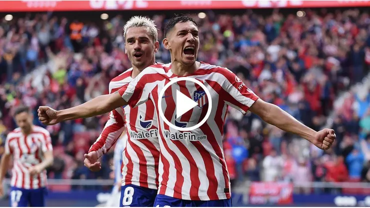 Antoine Griezmann y Nahuel Molina, otra vez figuras en el Atlético de Madrid. Getty Images.