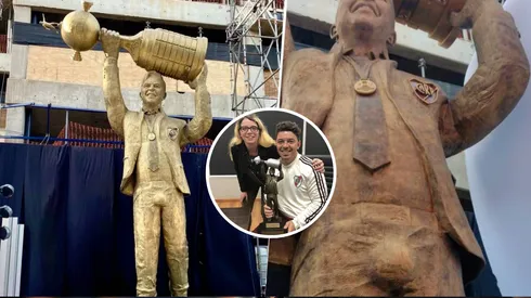 Mercedes Savall, escultura de la estatua de Marcelo Gallardo, explicó los detalles de la obra.