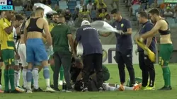 Jugador se desmaya en Brasil.