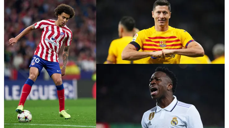 Axel Witsel, Robert Lewandowski y Vinicius.