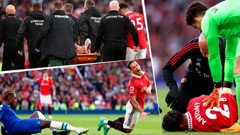 Antony, lesionado y sacado en camilla.