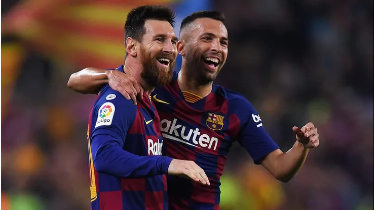 Lionel Messi le dedicó unas palabras a Jordi Alba por el anuncio de su salida del FC Barcelona. Getty Images.